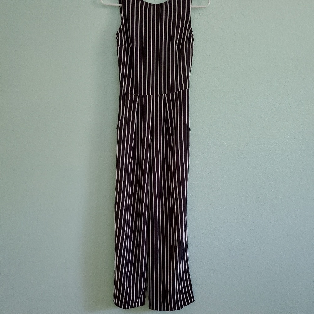 MM MM MM black&white striped pantsuit XS